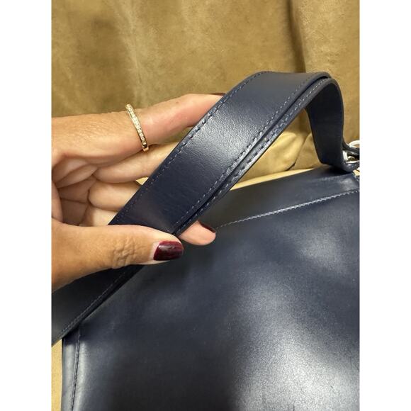 NWT Michael kors quiet designer Shoulder Leather Navy Blue - Picture 5 of 13